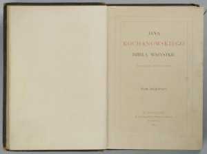 Jan Kochanowski „Dzieła wszystkie” tom 1 1884